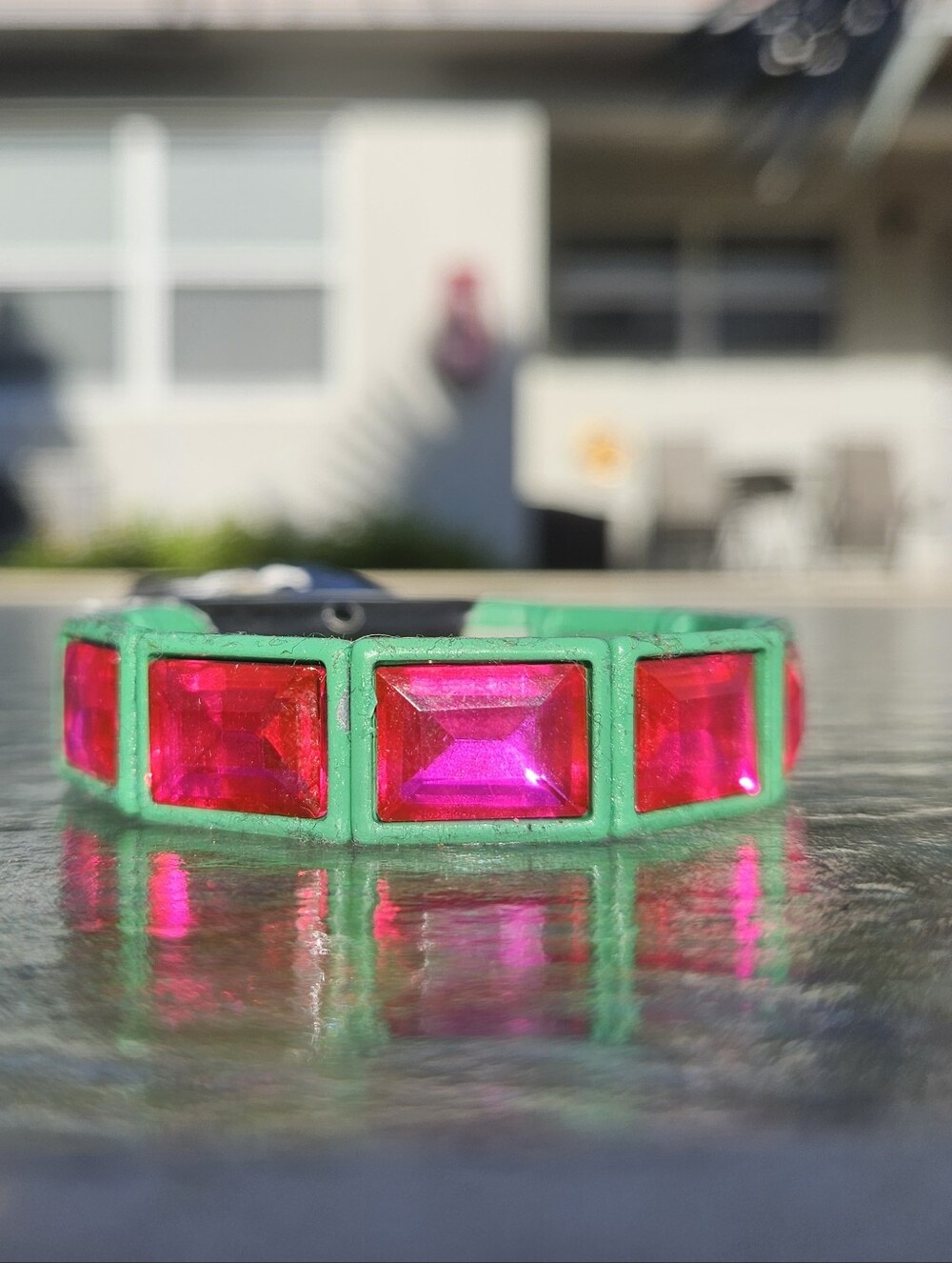 Pink and Green crystal bracelet